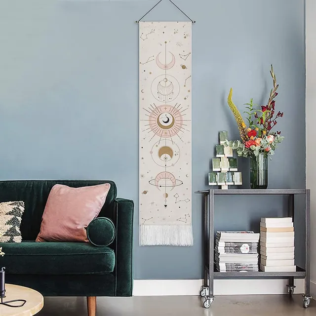 Ibenzoa Unieke Boheemse Maan Fases Wanddecoratie voor Moderne Interieurs en Cadeaus wit