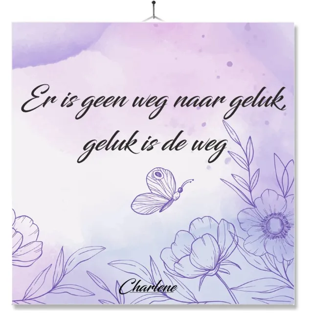 MC Living Tegel Met Opdruk | Spreuk | Motivatie | Er is geen weg naar geluk, geluk is de weg Multi-Color