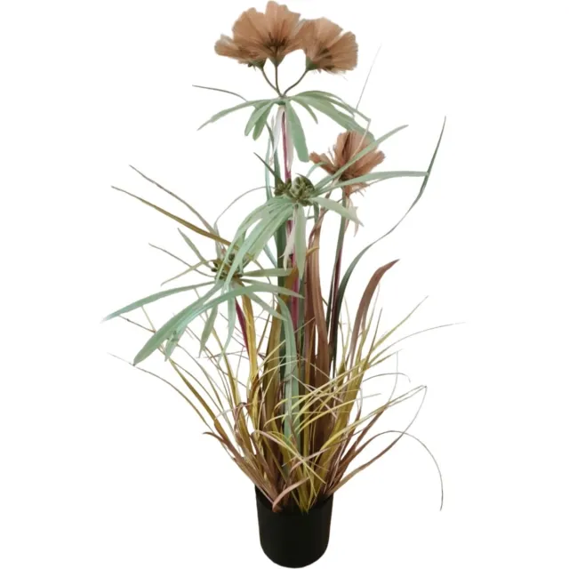 Mica Decorations Pluimgras Pom Pom Kunstplant - H82 x D30cm- groen
