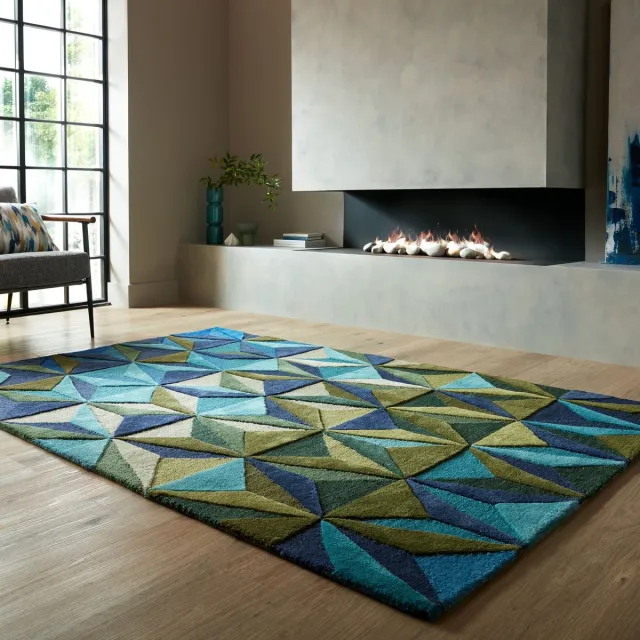 flycarpets Reverie vloerkleed - Laagpolig - 100% Wol Modern - Blauw