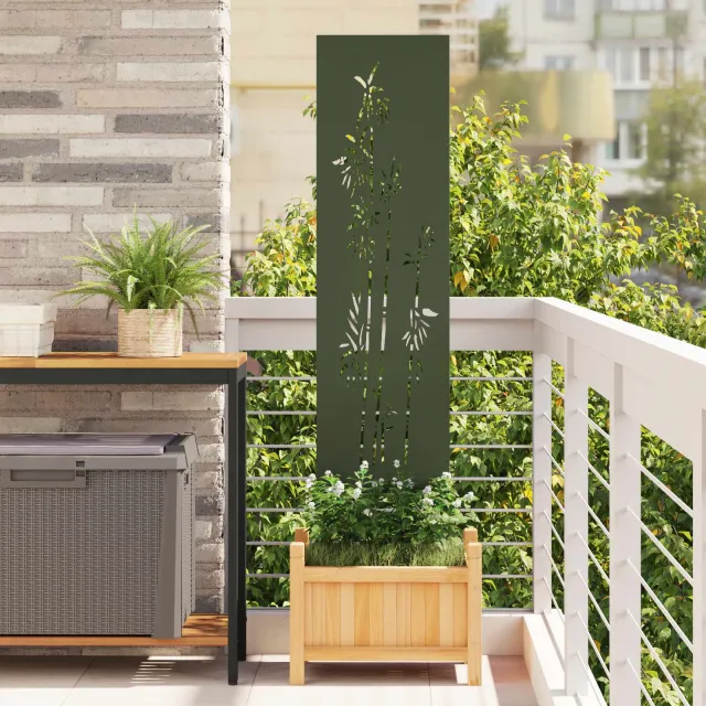 vidaXL Tuin Privacy Screen Olijfgroen 32 x 140 cm Koudgewalst staal