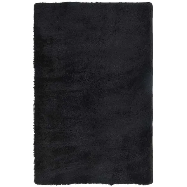 vidaXL Hoogpolig - vloerkleed - NAVARRA - cm - polyester - zwart