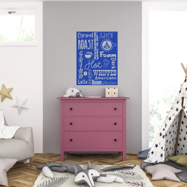 MC Living Muursticker - Coffee - 46,4 x 60 - Blauw