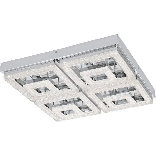 EGLO Fradelo - Plafondlamp - 52cm - 1 Lichts - Chroom, Helder
