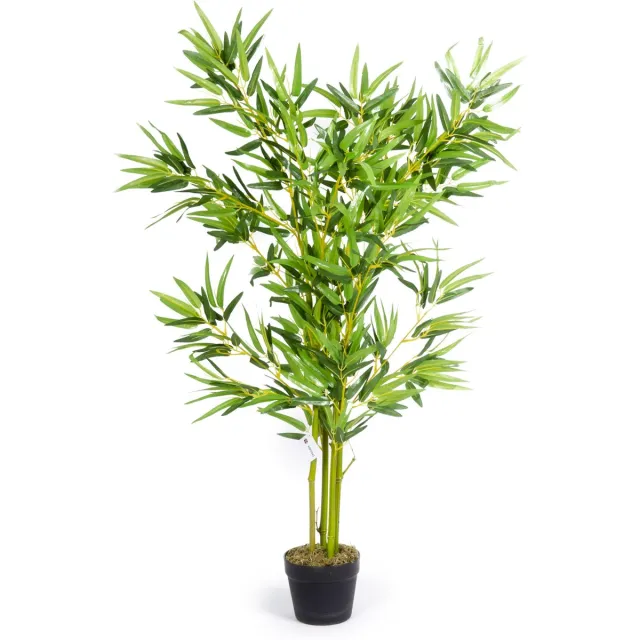 XAPTOVi Kunst Bamboe plant met pot - Kunstplant bamboo 120cm - kunst plant- kunstbamboe groen