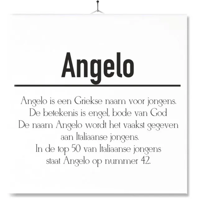 MC Living Tegel Met Opdruk | Betekenis | Kado | Cadeau | Met Naam - Angelo Multi-Color