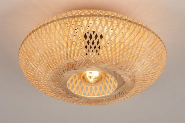 Lumidora Plafondlamp 74516 - Plafonniere - JOAH - E27 - Naturel - Riet - ⌀ 40 cm