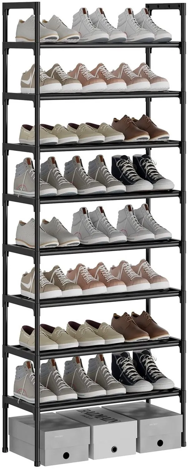 Duraxl Schoenenrek - Zwart - 16 mm pijp - 8 niveaus - 56 x 30 x 140 cm