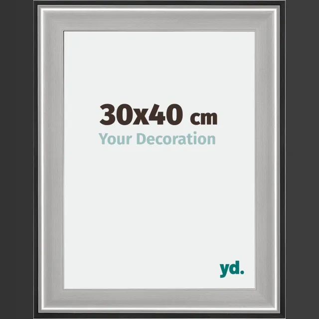 yd. Your Decoration - Fotolijst 30x40 cm - Hout - Zwart Zilver Gepolijst - Birmingham