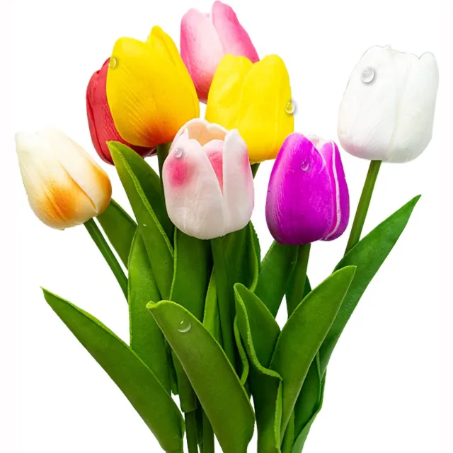 Unyqoos ® Realistische Kunsttulpen voor Perfecte Decoratie-ervaring in Huis en Evenementen kleurrijk