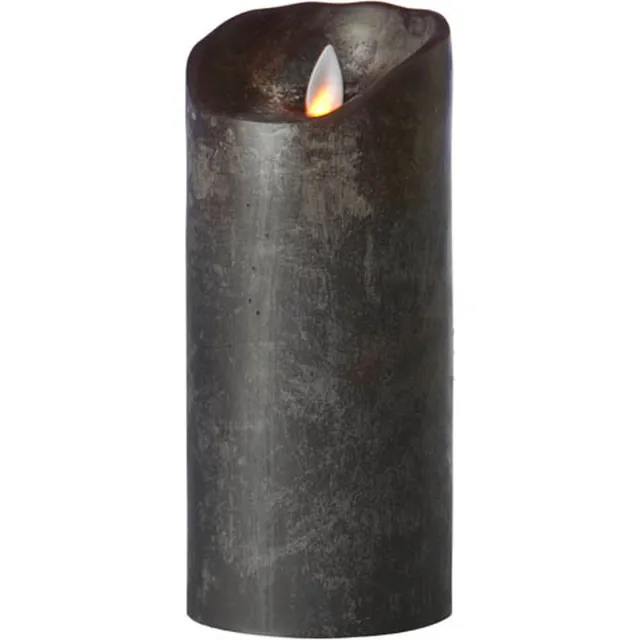 Sompex Flame LED kaars van echt was - antraciet / zwart