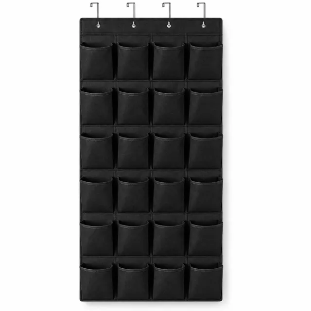 Consumerce Schoenenzak Hangend 24 Vakken Zwart – Schoenenrek – Schoenenbank – Schoenen – Rek – Deur – Wand – Muur – Deurhanger – Schoenrek – Schoenkast – Schoenenkast – Sneaker Box Kast – Schoen Organizer Opbergsysteem – Schoenenbox