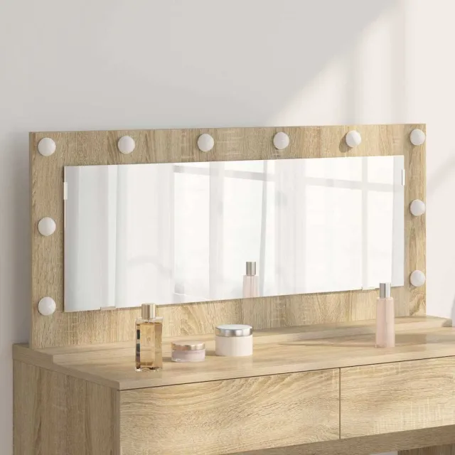 vidaXL Schmink Spiegel Sonoma Eiken 100 x 45 x 18 cm Rechthoekig Bruin