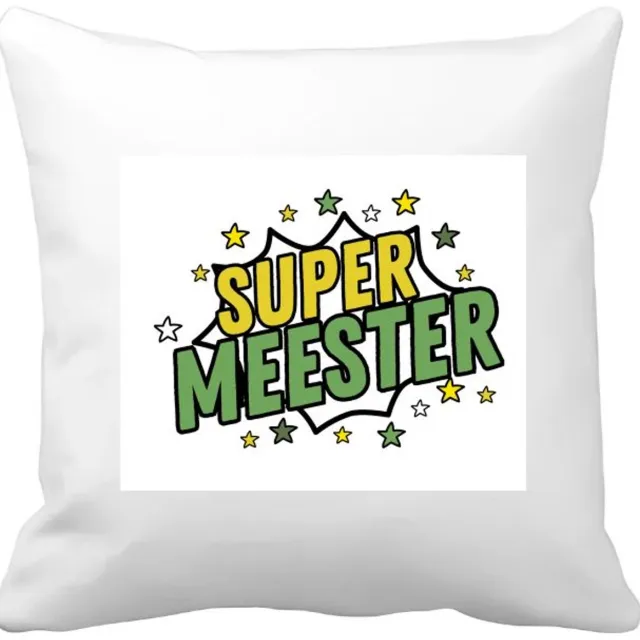 Akyol super meester Kussen hoes - Meester - een meester - school - verjaardagscadeau - afscheidscadeau - kado - gift - 40 bij 40 cm Multicolor