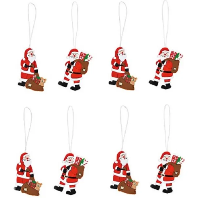 G. Wurm Kersthangers - 8x - kerstman - hout - 6 cm - kerstornamenten - Kerstversiering ornamenten/kerstboomversiering Rood