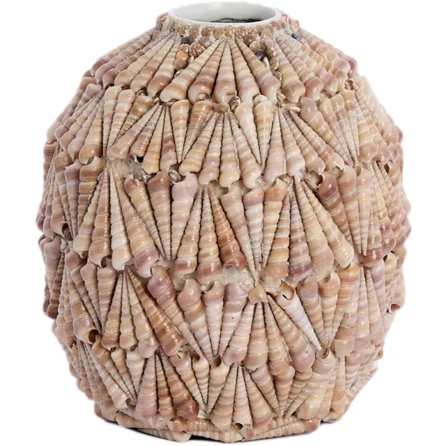 Light & Living Vaas SHELL - Ø25.5x28cm - Bruin
