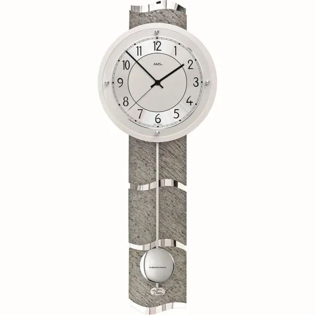 AMS 5216 moderne wandklok , RC quarts slinger uurwerk antraciet