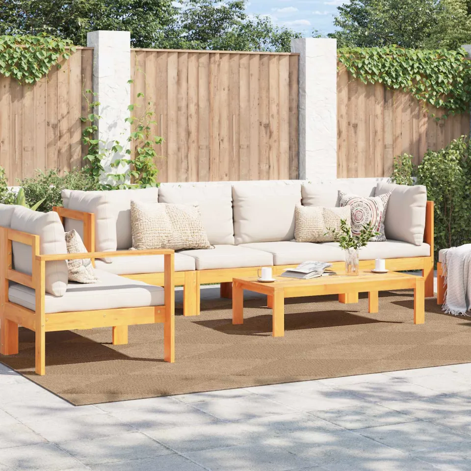 vidaXL Binnen- en buitentapijt AGIRA Naturel 340 x 240 cm Polyester, foto 3