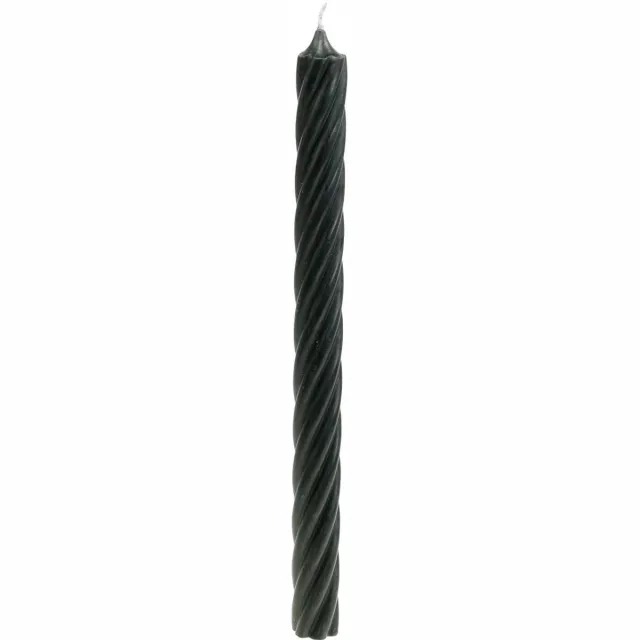 Wenzel Kerzen Rustieke kaarsen, stokkaarsen, effen zwart, 350/28 mm, 4 stuks
