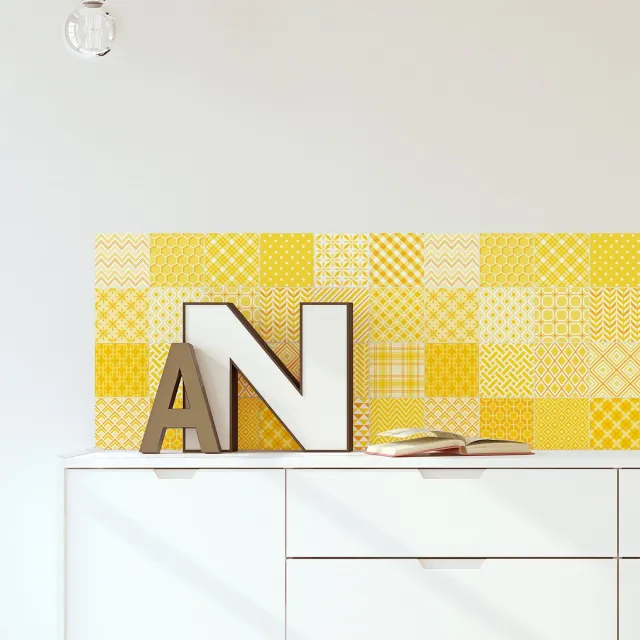Ambiance Sticker Zelfklevende muurtegelstickers voor keuken en badkamer - 24 Scandinavische Stockholm tegelstickers - 24 stickers van 10x10 cm Multi color