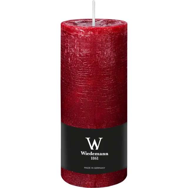 Wiedemann Cilinderkaars/stompkaars - rustieke kaars - bordeauxrood - 7 x 16 cm - 66 branduren Bordeaux rood