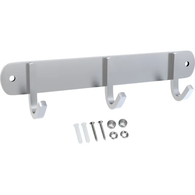 Intirilife roestvrijstalen kapstok model D - 3 haken - jashaken kapstok in 5 verschillende designs Zilver