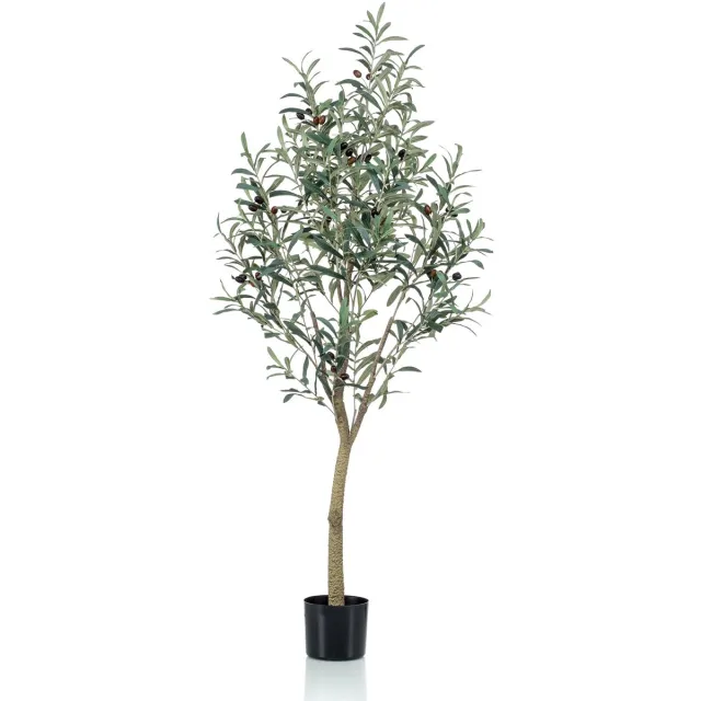 Emerald Kunstboom Olijfboom 140cm - Kunstplant voor binnen - Kunstboom olijf - Olijfboom kunst Groen