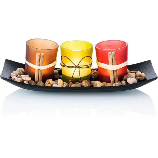 Spieringstore® Waxinelichthouders glas – 3 kleuren – Kaarsenhouders voor waxinelichten – Theelichthouder – Met steentje en houder Groen