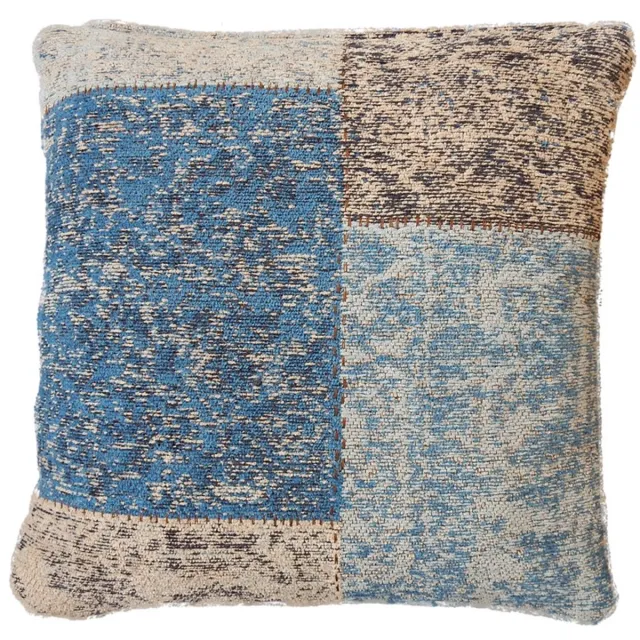 Padiro sierkussen - 45 x 45 cm - Blauw - Vintage, Patchworkpatroon - Katoen