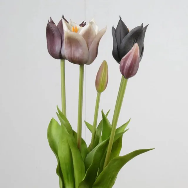 B Living Tulpen boeket van 5 mix mauve kunst tulpen-Real Touch Tulip Bundle x5