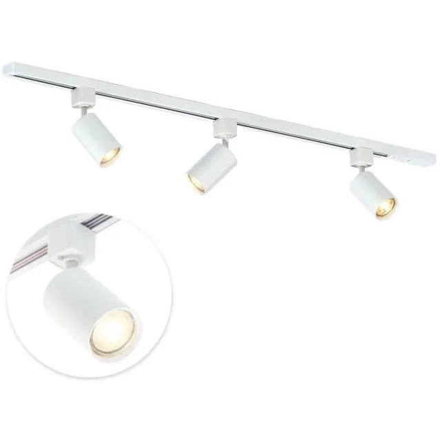 Qub Focus Railverlichting - Wit - 100 cm - I-Vorm - 3x GU10 Spots - Dimbaar - Complete Set