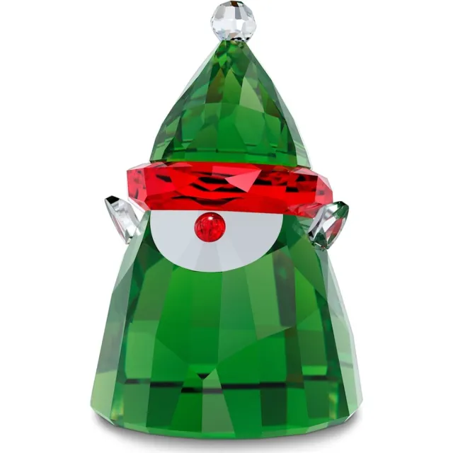 Swarovski kerstornament Holiday Cheers Elf 5596386 | Swarovski beeldje voor kerstdecoratie | groen rood helder kristal met witte print Rood, Groen