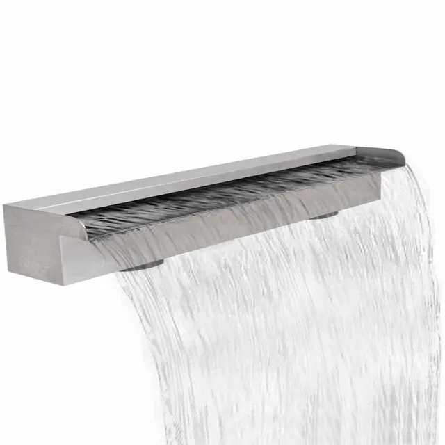 vidaXL Zwembadwaterval rechthoekig 90 cm roestvrij staal Zilver