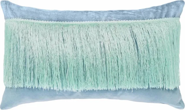 Riverdale Kussen Fringe mint 30x50cm blauw