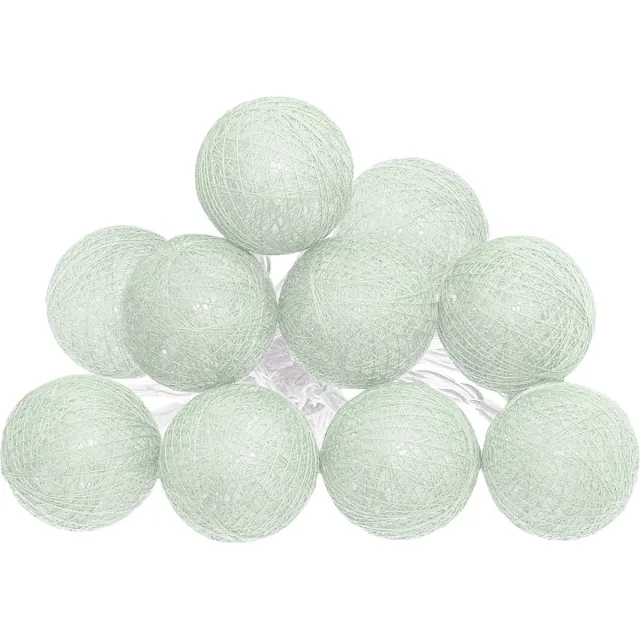 Atmosphera LED Lichtslinger - Batterijen niet inbegrepen - 10 Ballen - Ø6cm - Celadon groen