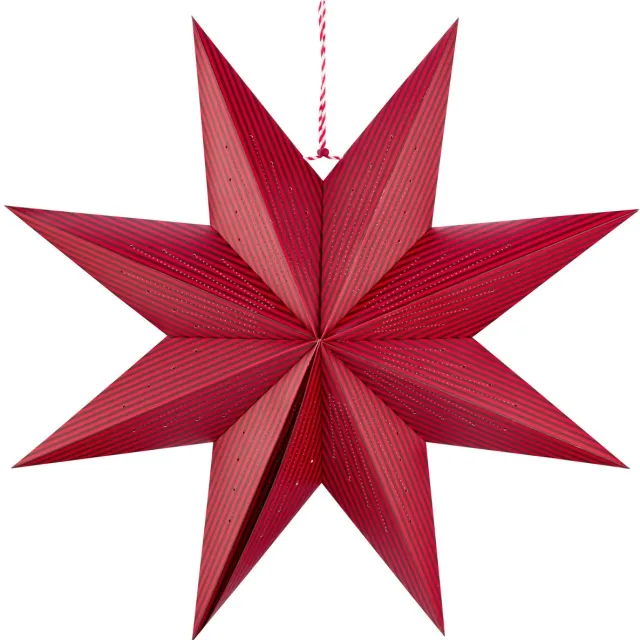 Pip Studio Kerstster - Strepen - Donkerrood - Papier - 60 cm