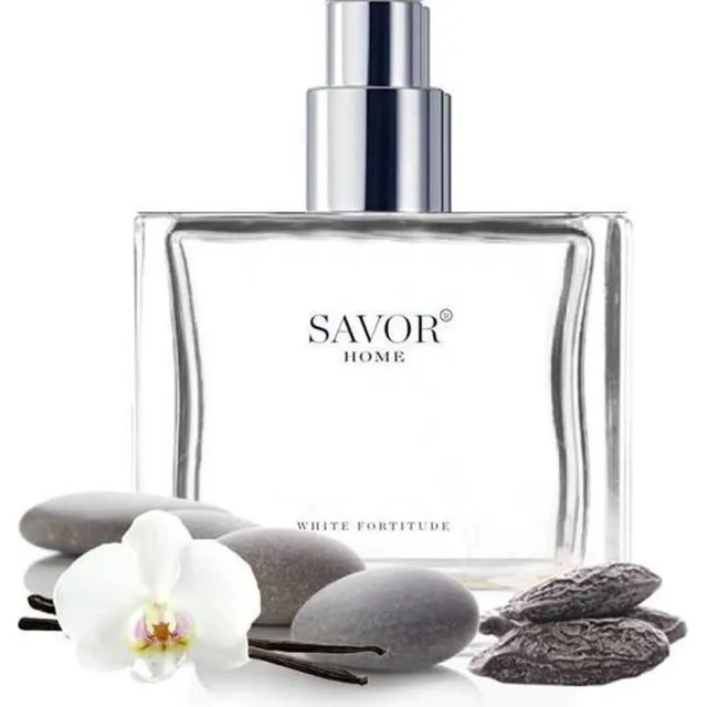 SAVOR-Home Geurspray White Fortitude / Roomspray / Huisparfum SAVOR-Home Verpakking donker blauw