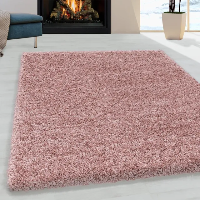 Ayyildiz Ayyıldız SYDNEY Loper Roos Shaggy Modern Vloerkleed - 80 X 250 CM - Polypropyleen - Jute ROSE