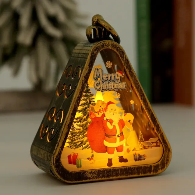 Daity 1 stuk - Kerst vintage nachtlampje, kersttafereel binnendecoratie met led-lampjes, geschikt voor kerstdecoratie Veelkleurig-6