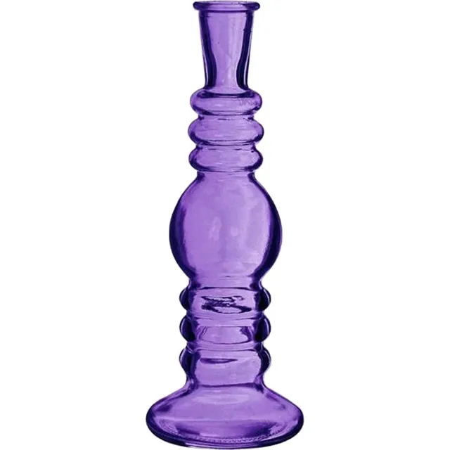 Ideas 4 Seasons Bloemenvaas Florence - paars glas - helder - D8,5 x H23 cm
