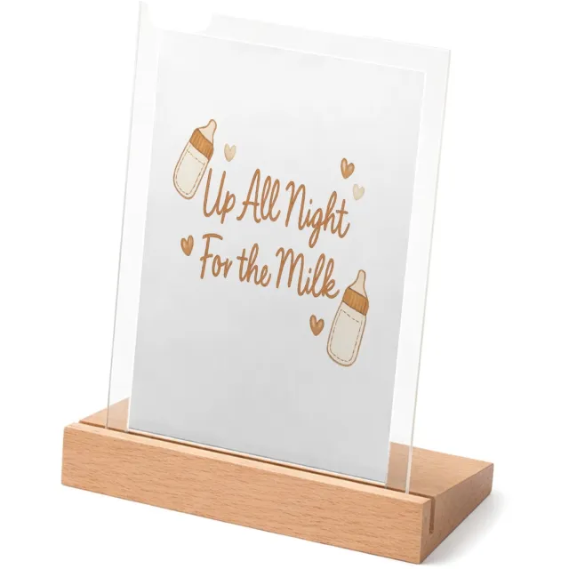 Mr Cadeautjes Glasframe met vaste tekst - design Een zachte, grappige slogan rond slaapgebrek in een vergelij | cadeau Wit
