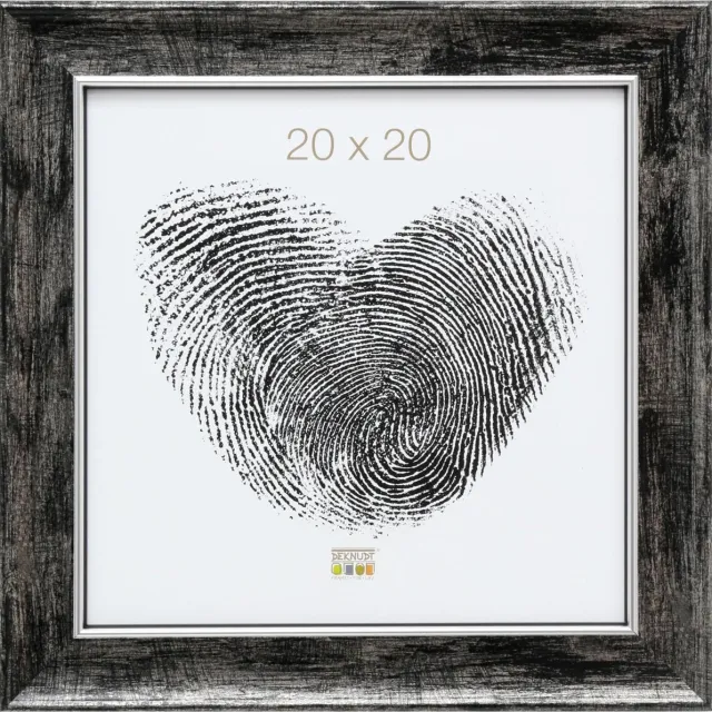 Deknudt Frames fotolijst S46EE2 - zwart met zilver biesje -20x20 cm