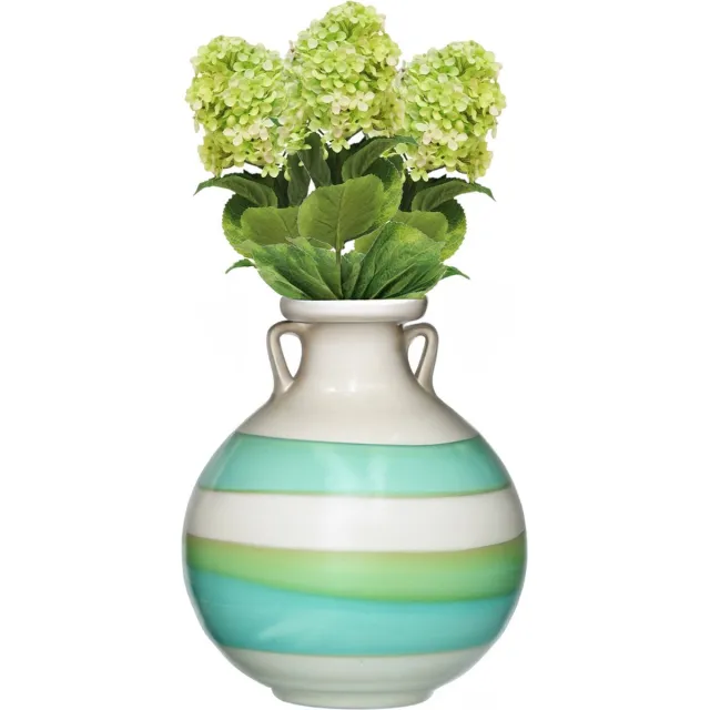 Bellatio Design Kunstbloem Pluimhortensia/hydrangea XL - 3x - 85 cm - losse steel - kunst zijdebloem - lichtgroen