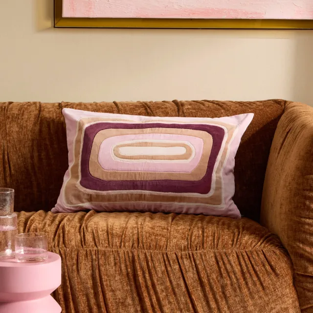 NOUS Living sierkussen Lovere (40x60 cm) roze/burgundy