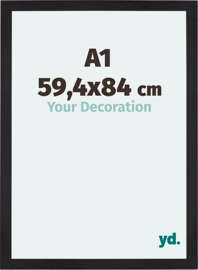 yd. Your Decoration - Fotolijst A1 59,4x84 cm - MDF - Zwart Houtnerf - Mura