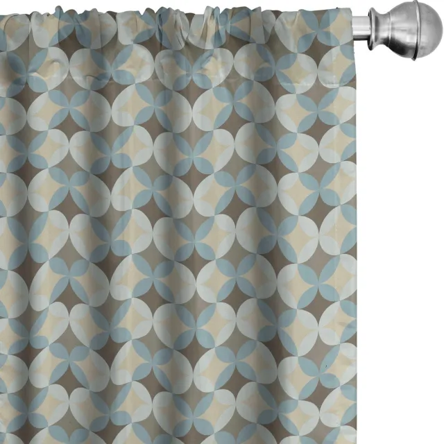 ABAKUHAUS Geometrische ronde bloemmotieven gordijnen – 2x75x175 cm – Meerkleurig Mehrfarbig