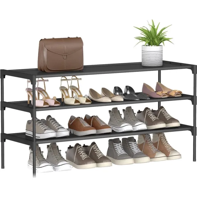 Klarven Schoenenrek - Metalen Schoenenrek - Shoe Rek - Zwart - Stevig Metalen Frame, Snel en Gereedschapsloos te Monteren