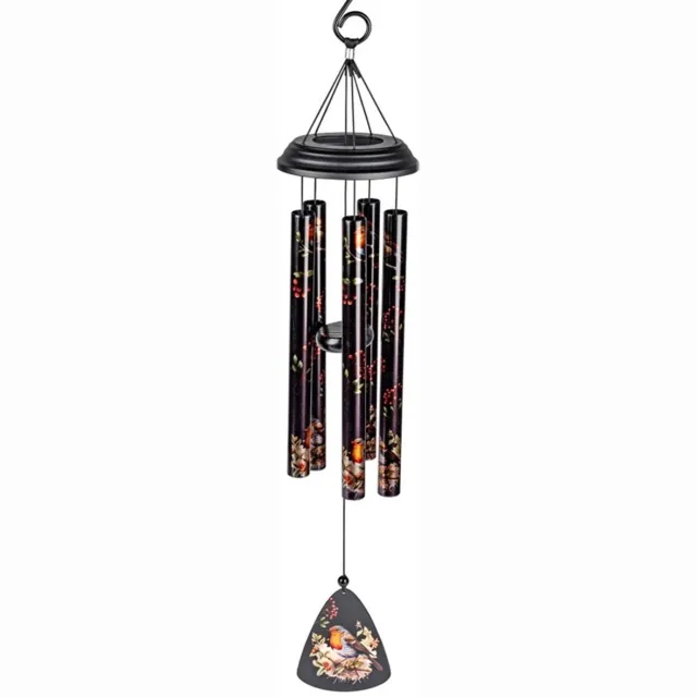 Formano Windgong - Metaal - 70cm x 20cm - Zwart - beschildering - Vogel - Rood