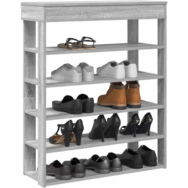 vidaXL Schoenenrek 80x30x98 cm bewerkt hout grijs sonoma