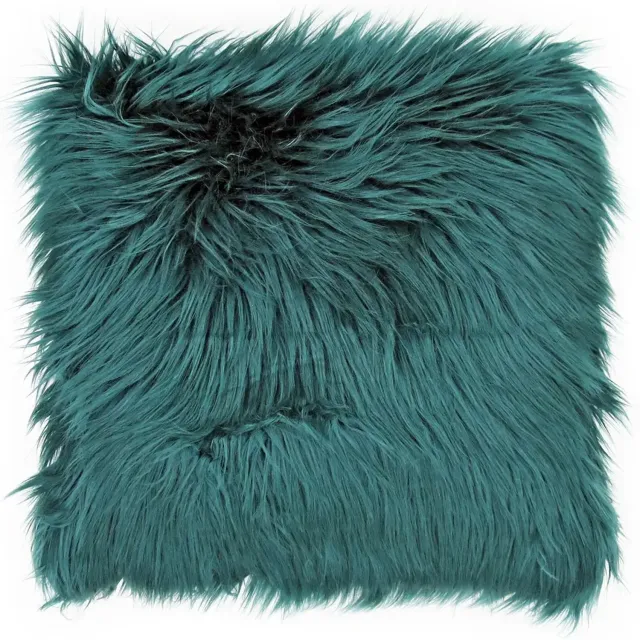 Lavandoux Bont Kussen - Imitatiebont Sierkussen - 45 x 45 cm - Teal Groen